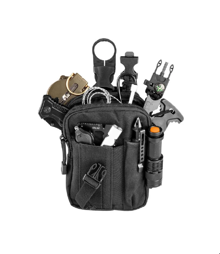 Neo Tools 14-tlg. Outdoor Survival-Kit mit Aufbewahrungstasche