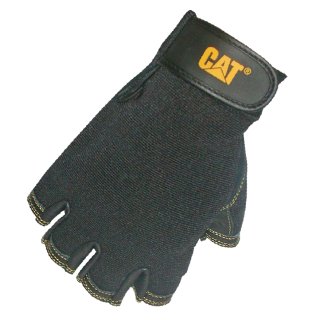 CAT fingerlose Handschuhe aus Leder Schwarz