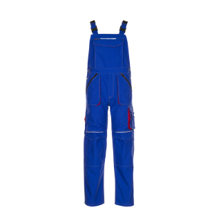 Planam Basalt Latzhose kornblumenblau/rot 24