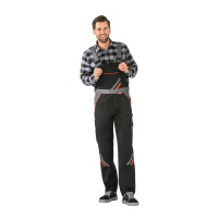 Planam Visline Latzhose schwarz/orange/zink 24