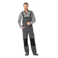 Planam Canvas 320 Latzhose grau/schwarz 24