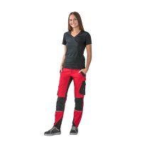 Planam Norit Damen Bundhose rot/schwarz 34