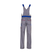 Planam Highline Latzhose zink/kornblumenblau/rot 24