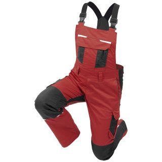 Qualitext Latzhose "iND" grau/rot 24