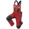 Qualitext Latzhose "iND" grau/rot 24