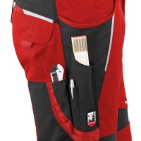 Grizzlyskin Latzhose "IRON" rot/schwarz S42