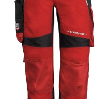 Grizzlyskin Bundhose "IRON" rot/schwarz S42