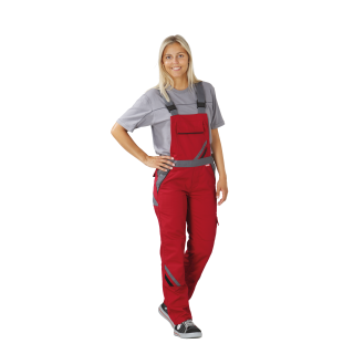 Planam Highline Damen Latzhose rot/schiefer/schwarz 34