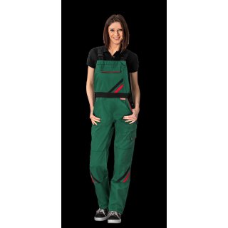 Planam Highline Damen Latzhose grün/schwarz/rot 34