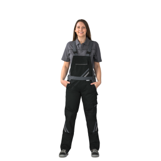 Planam Highline Damen Latzhose schwarz/schiefer/zink 34