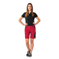 Planam Norit Damen Shorts rot/schwarz XS