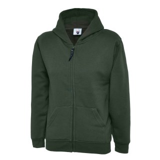 Kinder Classic Full Zip Arbeits-Kapuzen-Sweatshirt Flaschengrün 11/13 Jr. 300 g/m²