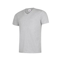 Classic T-Shirt V-Ausschnitt Grau-Meliert 2XL 180 g/m² 100 % Baumwolle