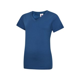 Damen Classic T-Shirt Royalblau 2XL 180 g/m² 100 % Baumwolle V-Ausschnitt