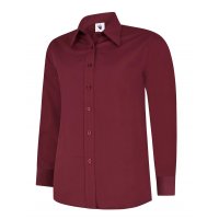 Damen Poplin Langarm Bluse 120 g/m² 65 % Polyester