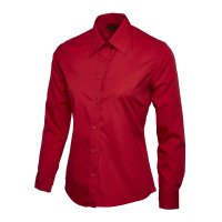 Damen Poplin Langarm Bluse 120 g/m² 65 % Polyester