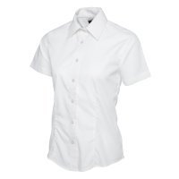 Damen Poplin Kurzarm Bluse 120 g/m²