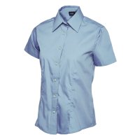 Damen Poplin Kurzarm Bluse 120 g/m²