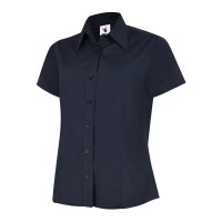 Damen Poplin Kurzarm Bluse 120 g/m²