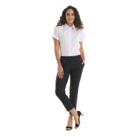 Damen Poplin Kurzarm Bluse Burgund 2XL 120 g/m²