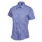 Damen Poplin Kurzarm Bluse Mittelblau 2XL 120 g/m²