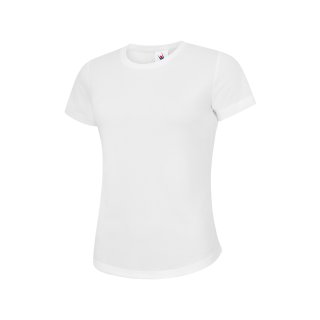 Damen Ultra atmungsaktives T-Shirt Weiß 2XL 140 g/m² 100 % Polyester