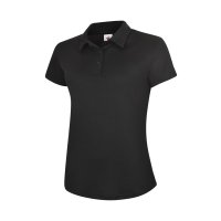 Damen Ultra atmungsaktives Polo-Arbeitsshirt Schwarz 2XL 200 g/m² 100 % Polyester