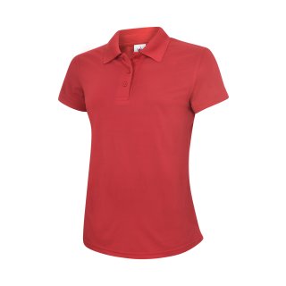 Damen Ultra atmungsaktives Polo-Arbeitsshirt Rot 2XL 200 g/m² 100 % Polyester