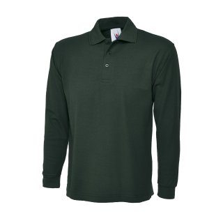 Classic langarm Poloshirt Flaschengrün 2XL 220 g/m²