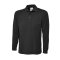 Classic langarm Poloshirt Schwarz 2XL 220 g/m²