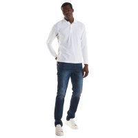 Classic langarm Poloshirt Grau-Meliert 2XL 220 g/m²