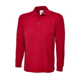 Classic langarm Poloshirt Rot 2XL 220 g/m²