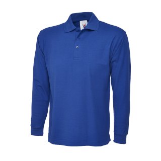 Classic langarm Poloshirt Royalblau 2XL 220 g/m²