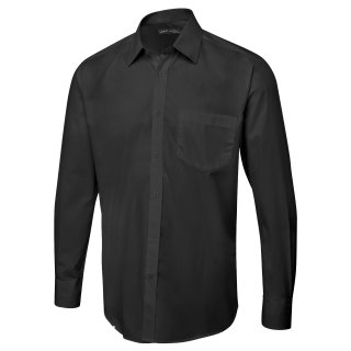 Herren Poplin Langarm Hemd Schwarz 14,5 120 g/m² 65 % Polyester