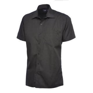 Herren Poplin Kurzarmshirt Schwarz 15 120 g/m²