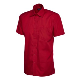 Herren Poplin Kurzarmshirt Rot 15 120 g/m²