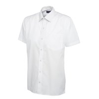 Herren Poplin Kurzarmshirt Weiß 15 120 g/m²