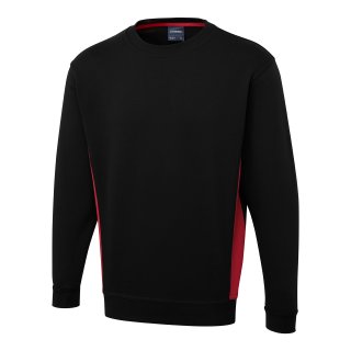 Sweatshirt zweifarbig Schwarz/Rot 2XL 280 g/m²