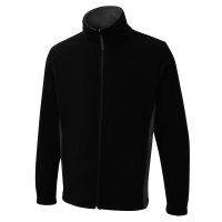 Full Zip Fleecejacke zweifarbig Schwarz/Anthrazit 4XL 280 g/m² 100 % Polyester