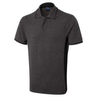 Poloshirt zweifarbig Anthrazit/Schwarz 2XL 200 g/m²