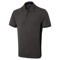 Poloshirt zweifarbig Anthrazit/Schwarz 2XL 200 g/m²