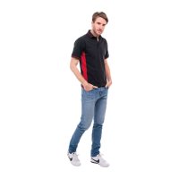 Poloshirt zweifarbig Anthrazit/Schwarz 2XL 200 g/m²