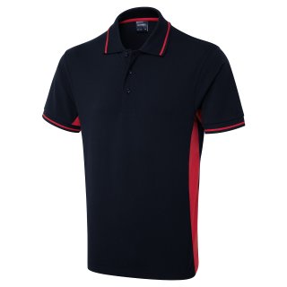 Poloshirt zweifarbig Marineblau/Rot 2XL 200 g/m²