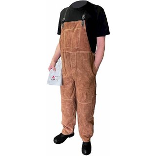 Hase Schweißerlatzhose aus Sebatanspaltleder "Bury Brown"