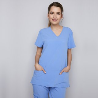 Taillierter Schlupfkasack "X-Top" für Damen Hellblau 2XL