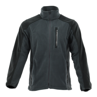 Sara Workwear Fleece Arbeitsjacke "STANDARD PLUS" 280 g/m² 100% Polyester mit Reflexstreifen graphite/schwarz L