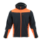 Sara Workwear Softshell-Jacke "COMFORT PLUS" 350 g/m² 95% Polyester mit Reflexstreifen graphite/orange L