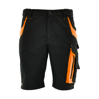 Sara Workwear Arbeitsshorts "NEOFLEX" 260 g/m² 58% Baumwolle mit Reflexstreifen graphite/orange L