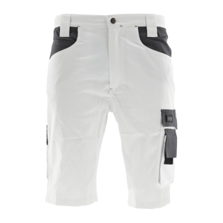 Sara Workwear Arbeitsshorts "ACTIFLEX" 250 g/m² 95% Polyester mit Reflexstreifen weiß/hellgrau L