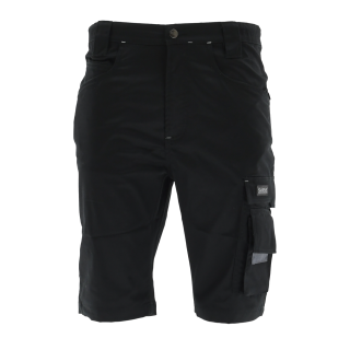 Sara Workwear Arbeitsshorts "ACTIFLEX" 250 g/m² 95% Polyester mit Reflexstreifen schwarz/dunkelgrau L